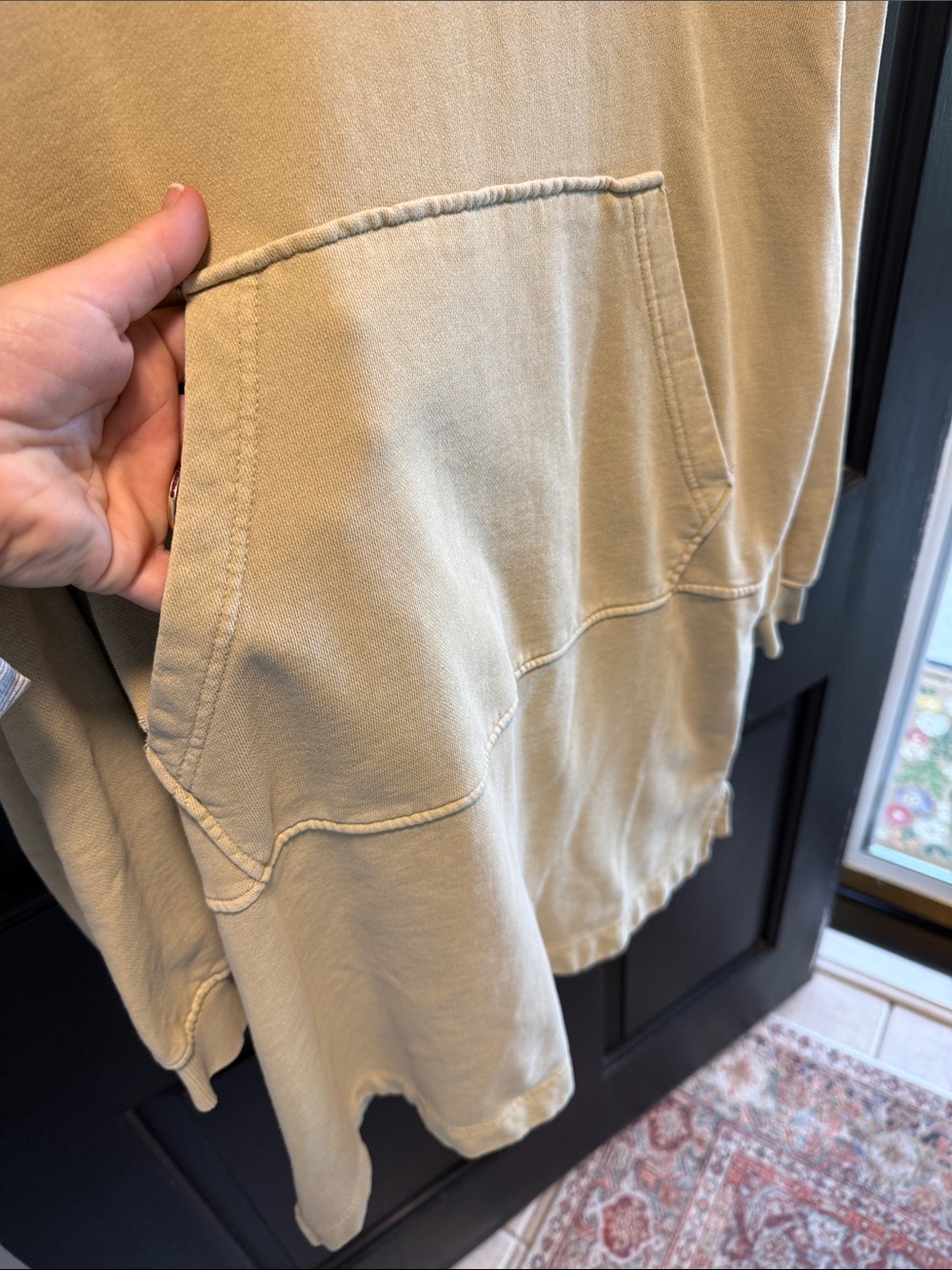 7 For All Mankind Sage Green Pullover Hoodie - Picture 5 of 8